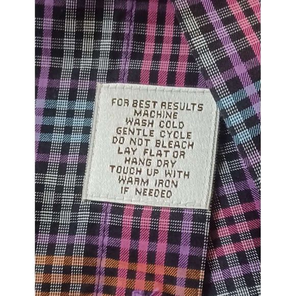 Peter Millar Men's Large Dark Rainbow Plaid Button-Down Shirt Classic Fit Preppy - Picture 6 of 8